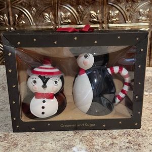 JOHANNA PARKER Penguin Cream and Sugar Set NWT